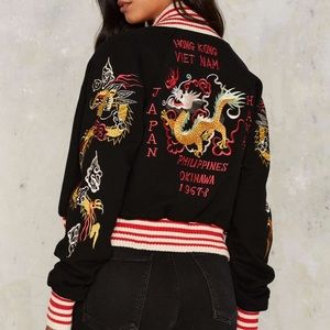 Nasty Gal Dragon Bomber Jacket